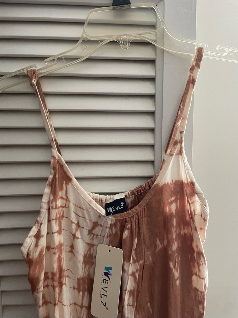 VEVEZ Women's Brown Tie-Dye Maxi Dress